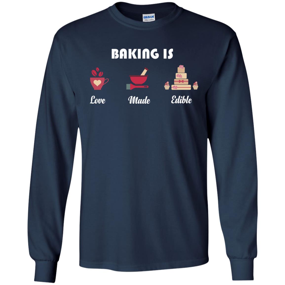 Baker T-shirt Baking Is Love Made Edible Navy