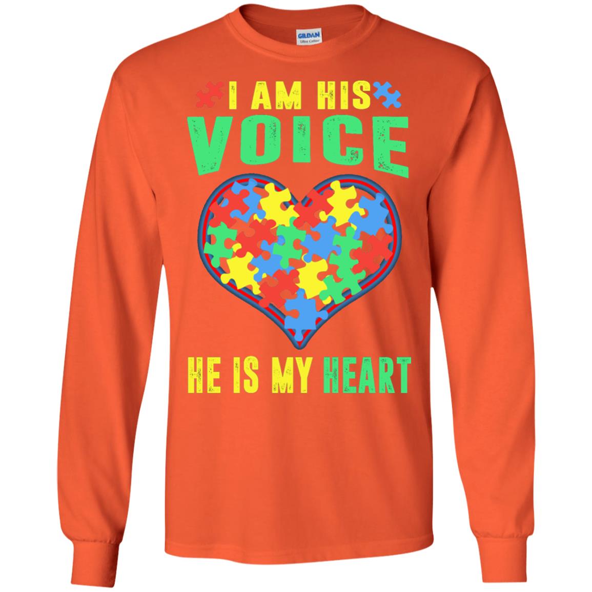Autism Awareness Shirt He Is My Heart Orange