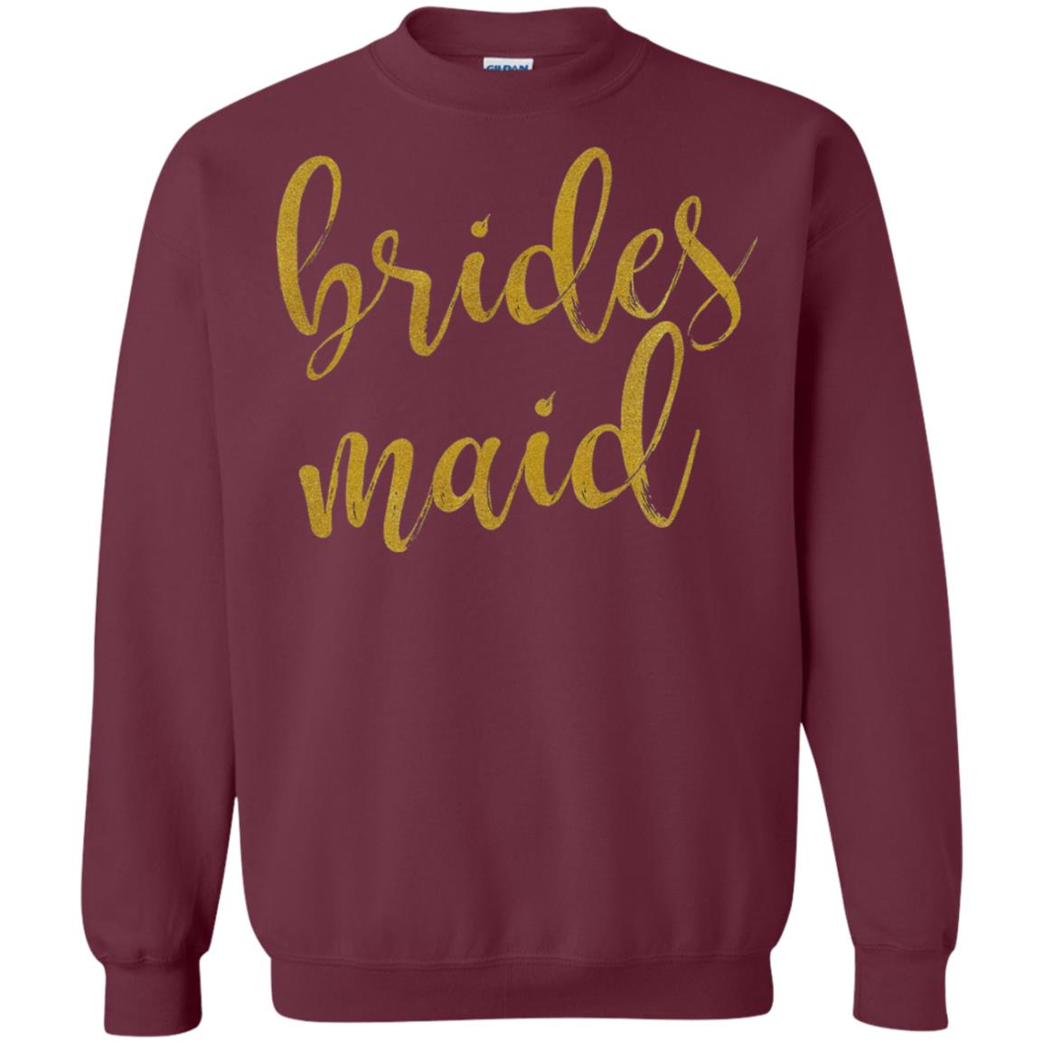 Bridesmaid Gold Glitter Bridal Shower T-shirt Maroon