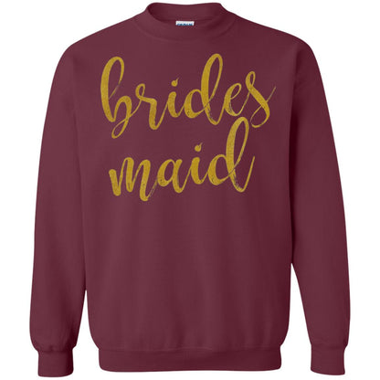 Bridesmaid Gold Glitter Bridal Shower T-shirt Maroon