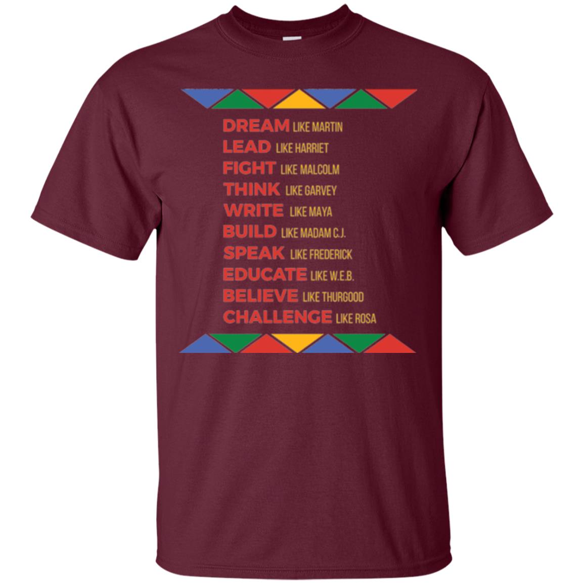 Black History African American Heroes T-shirt Maroon