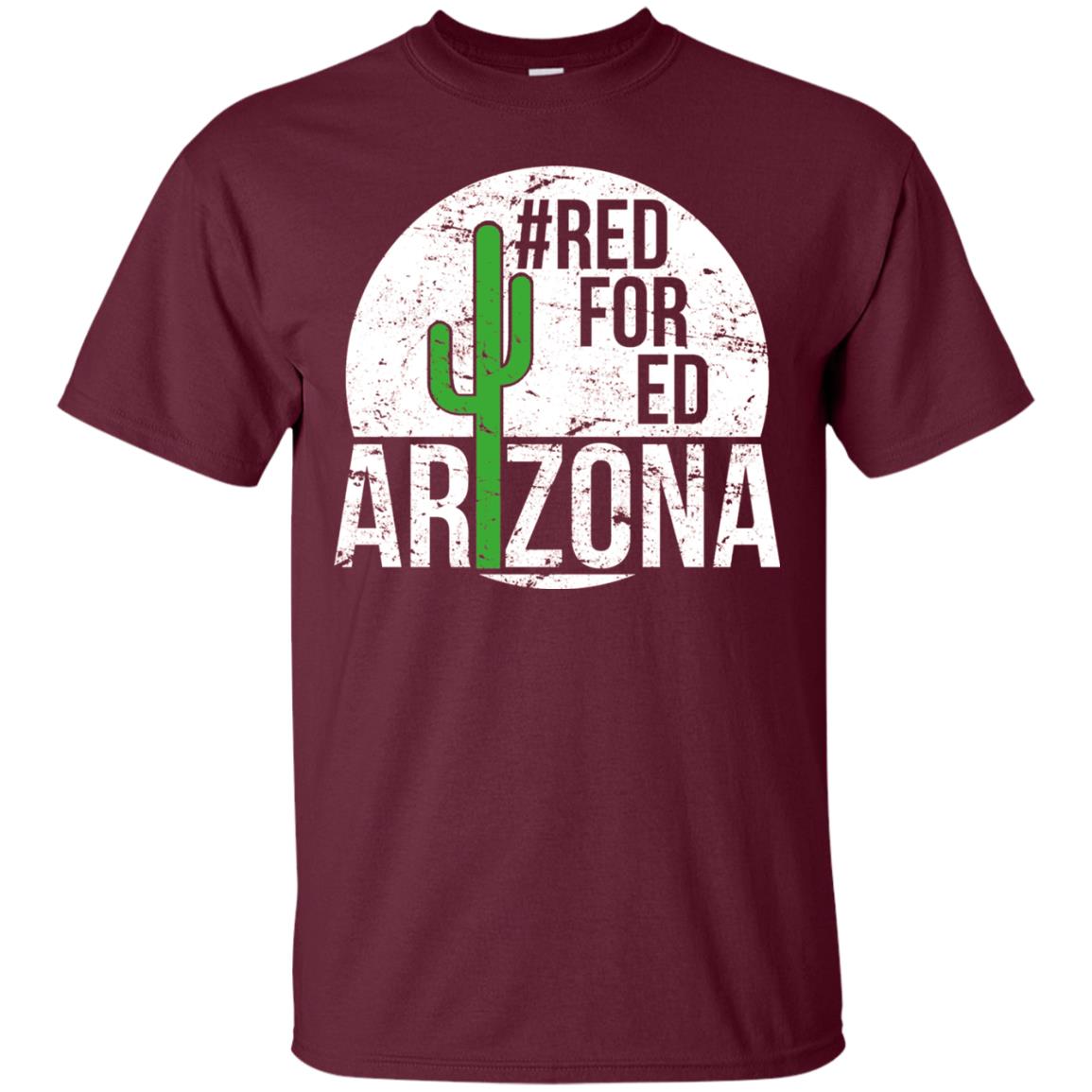Vintage Red For Ed Arizona Teacher Protest T-shirt Maroon
