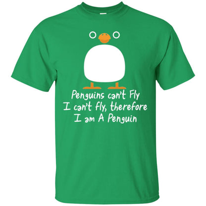 Penguin T-shirt I Can_t Fly Irish Green