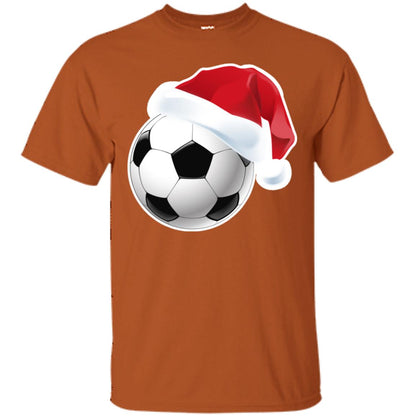 Soccer With Santa Claus Hat X-mas Shirt For Soccer Lovers Texas Orange