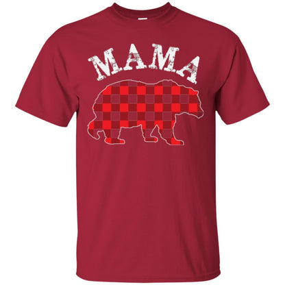 Mama T-shirt Red Plaid Mama Bear Cardinal