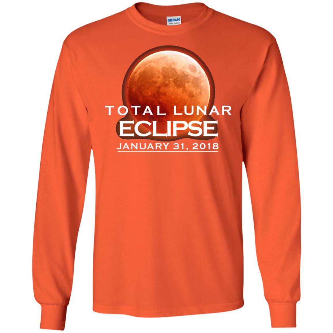 Lunar Eclipse T-shirt January 31, 2018 Graphic T-shirt Orange