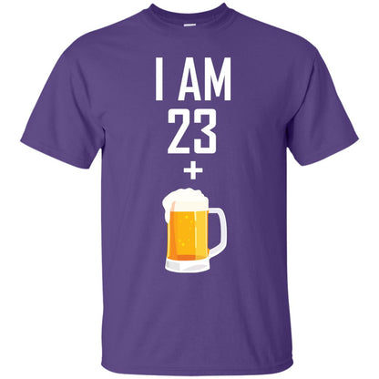 I Am 23 Plus 1 Beer 24th Birthday T-shirt Purple