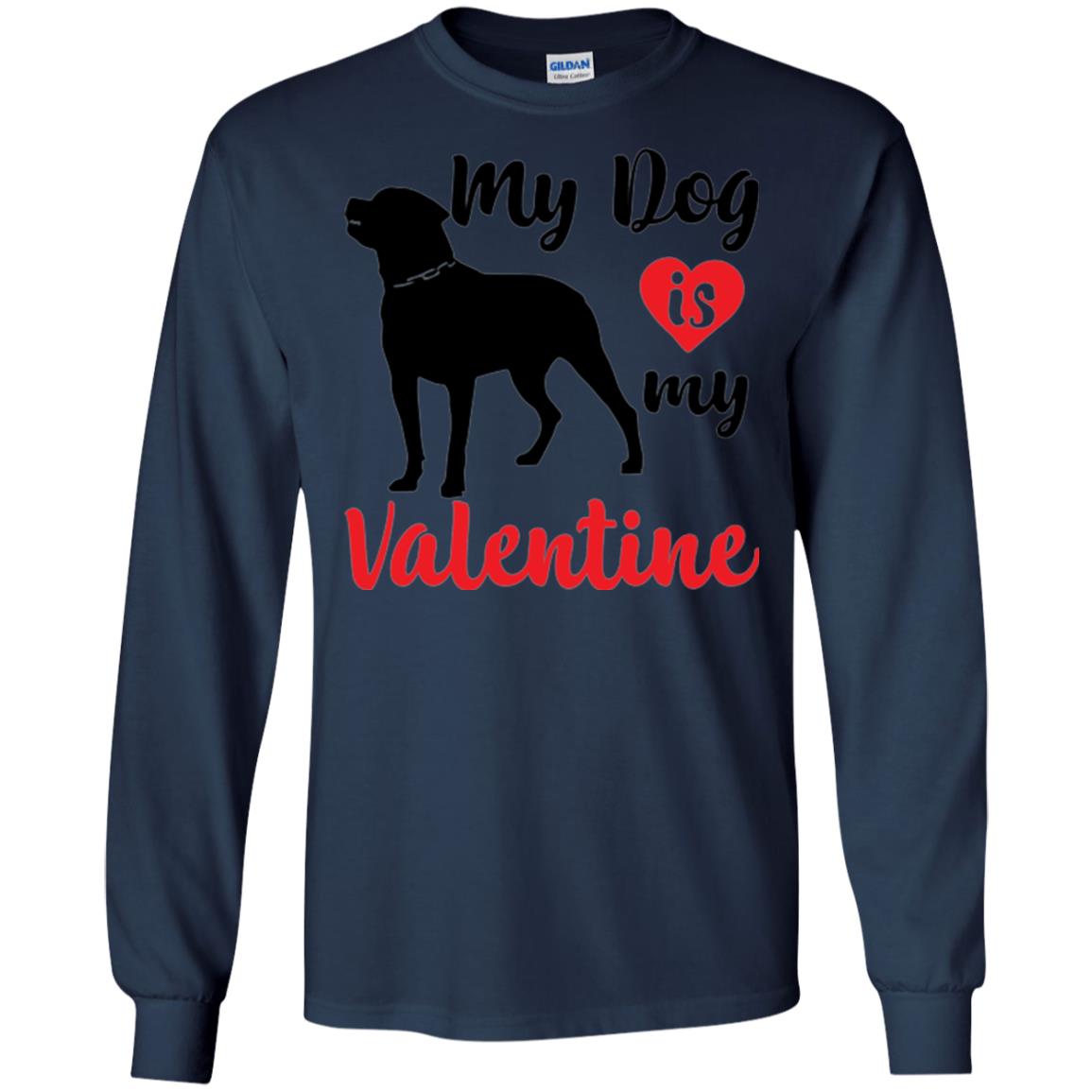 Dog Lover T-shirt My Dog Is My Valentine Navy