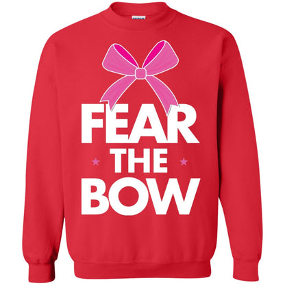 Fear The Bow Big Pink Bow Cheerleader Apparel Shirt Red