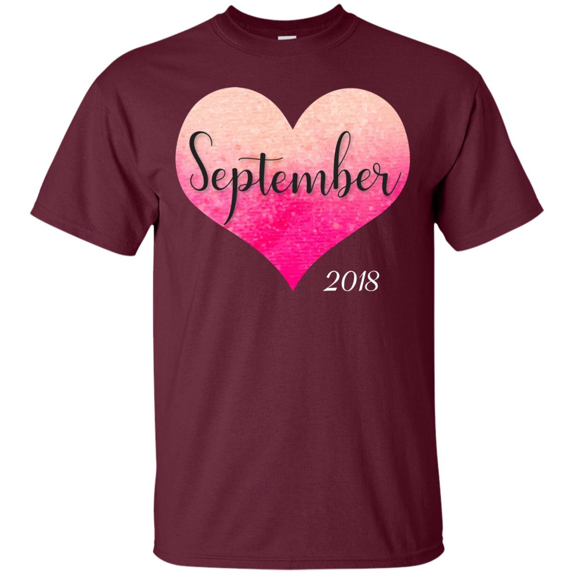 Pregnancy Reveal Announcement Party September 2018 Shirt Maroon