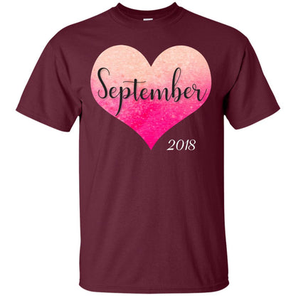 Pregnancy Reveal Announcement Party September 2018 Shirt Maroon