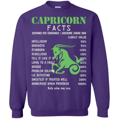 Capricorn Facts 1 Awesome Zodiac Sign Gift Shirt For Capricorn Horoscope Purple