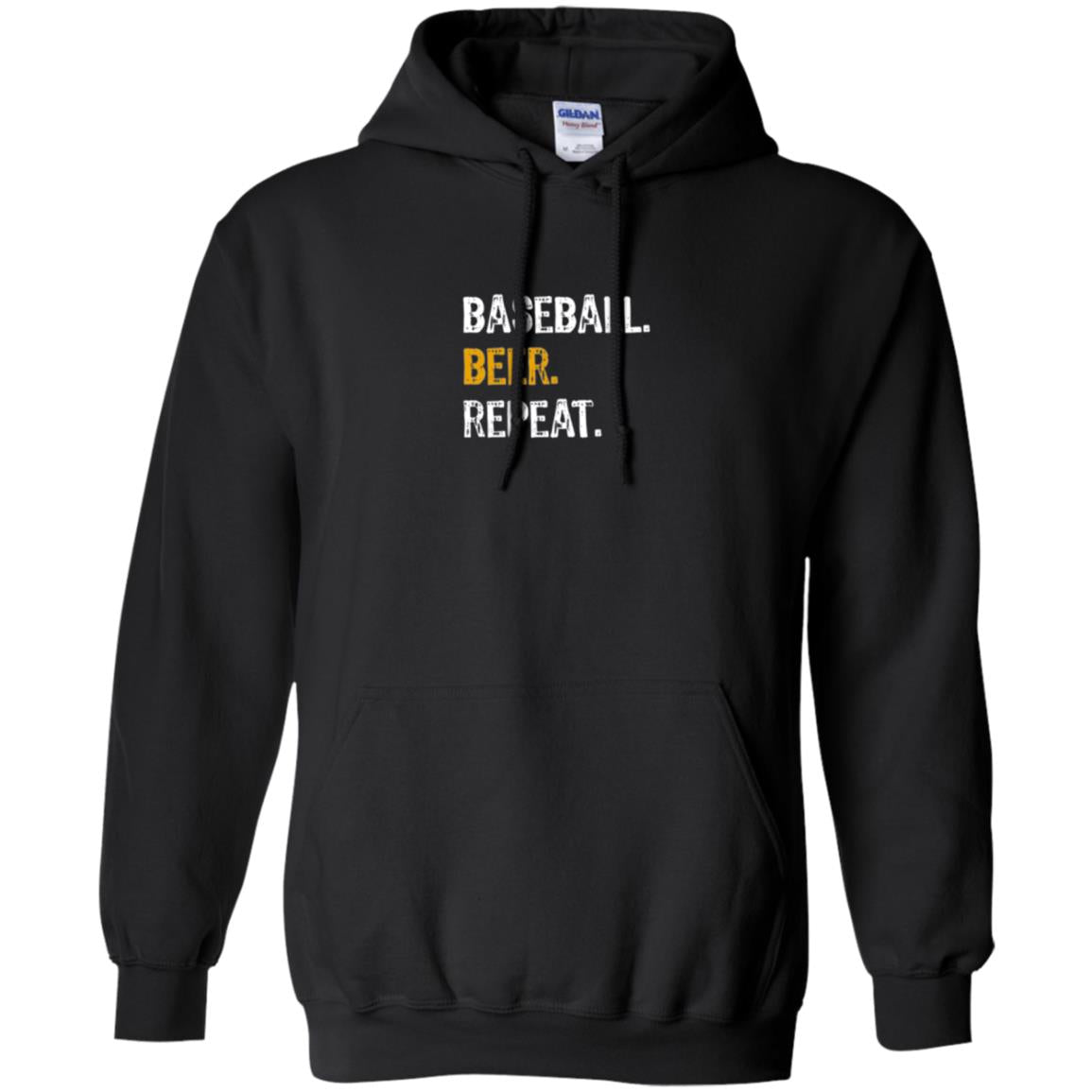 Baseball Lovers T-shirt Baseball Beer Repeat Black