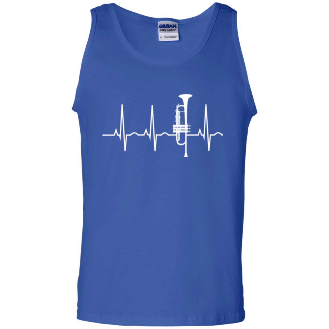 Trumpet Lovers T-shirt Trumpet Heartbeat Royal