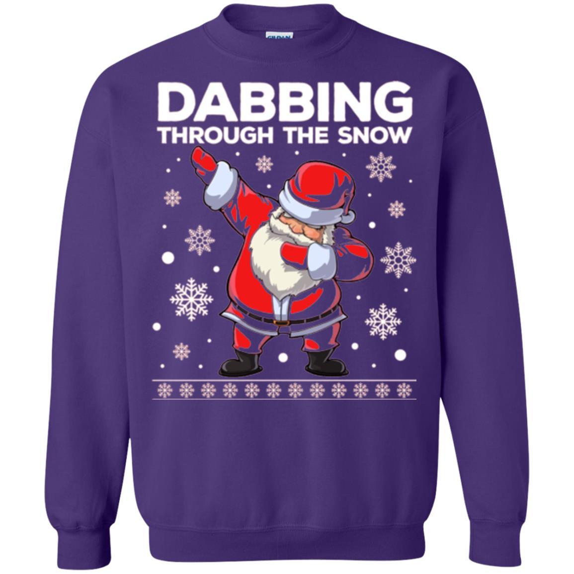 Christmas T-shirt Dabbing Through The Snow T-shirt Purple