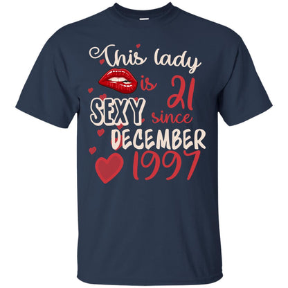 This Lady Is 21 Sexy Since December 1997 21st Birthday Shirt For December Womens Navy