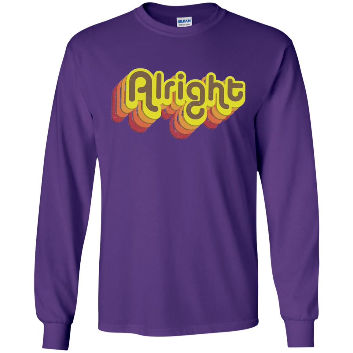 Alright Alright Shirt Funny Retro 70s Purple
