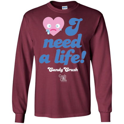 Candy Game T-shirt I Need A Life Maroon