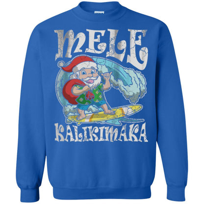 Christmas T-shirt Mele Kalikimaka Santa Hawaii Royal