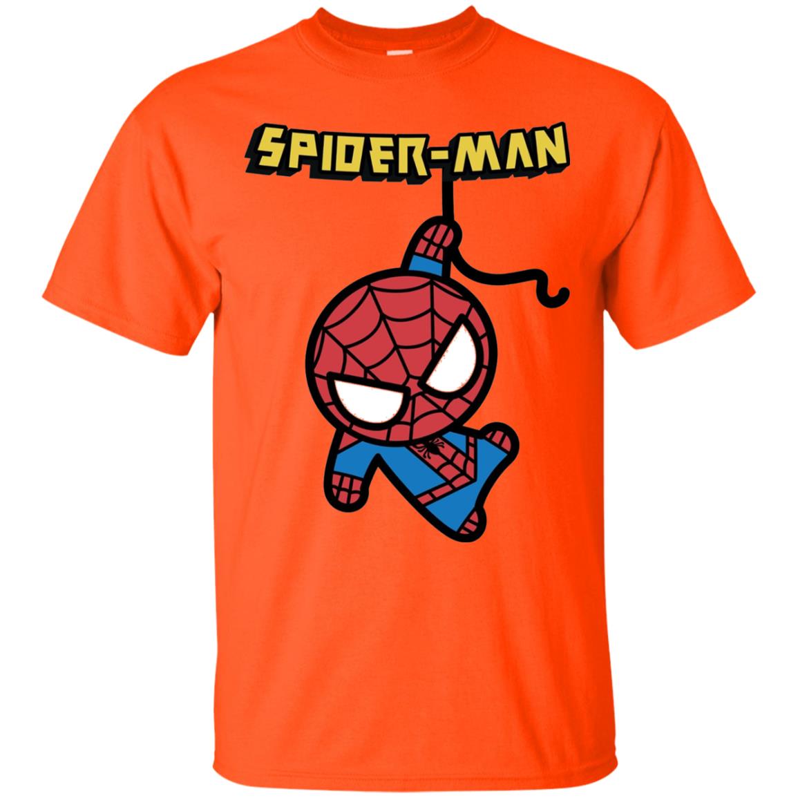 Spider-man Hanging Cute Kawaii Premium T-shirt Orange