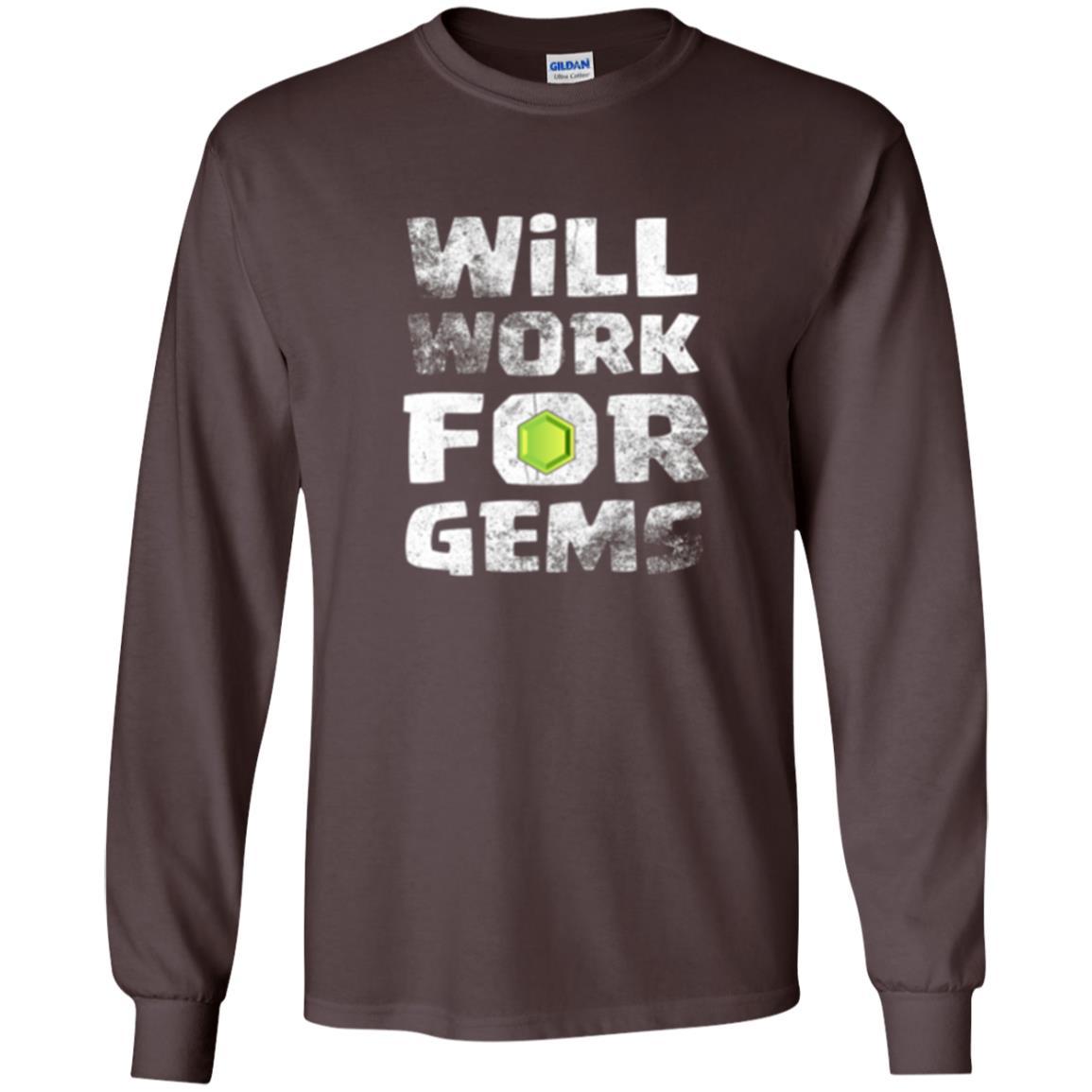Gamer T-shirt Will Work For Gems Dark Chocolate
