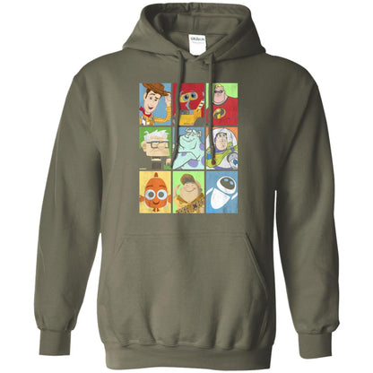 Epic Boxed Up Line Up Character Graphic T-shirt Military Green