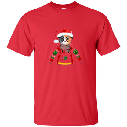 Cat Lovers T-shirt Meowy Christmas Red