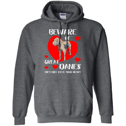 Beware Of Great Danes They Will Steal Your Heart Cute Shirt Dark Heather