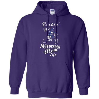 Rocking The Motocross Mom Life Mommy T-shirt Purple