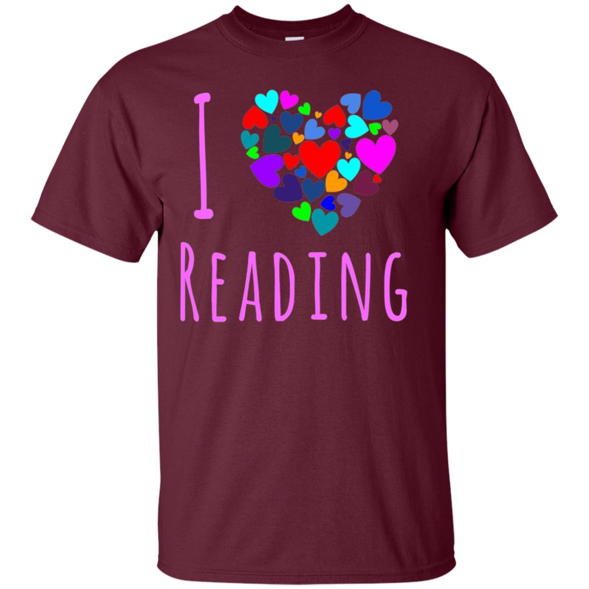 I Love Reading Club Heart Love Books Gift Shirt For Bookworm Maroon