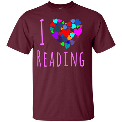 I Love Reading Club Heart Love Books Gift Shirt For Bookworm Maroon