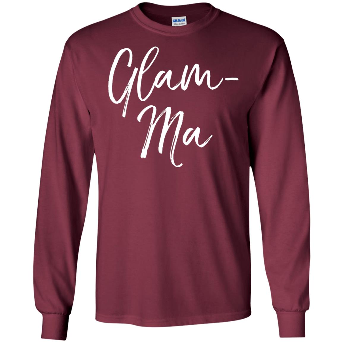 Glamorous Grandma Fabulous T-shirt Glam-ma T-shirt Maroon