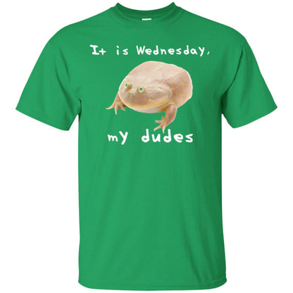 Funny Frog T-shirt It Is Wednesday My Dudes Irish Green