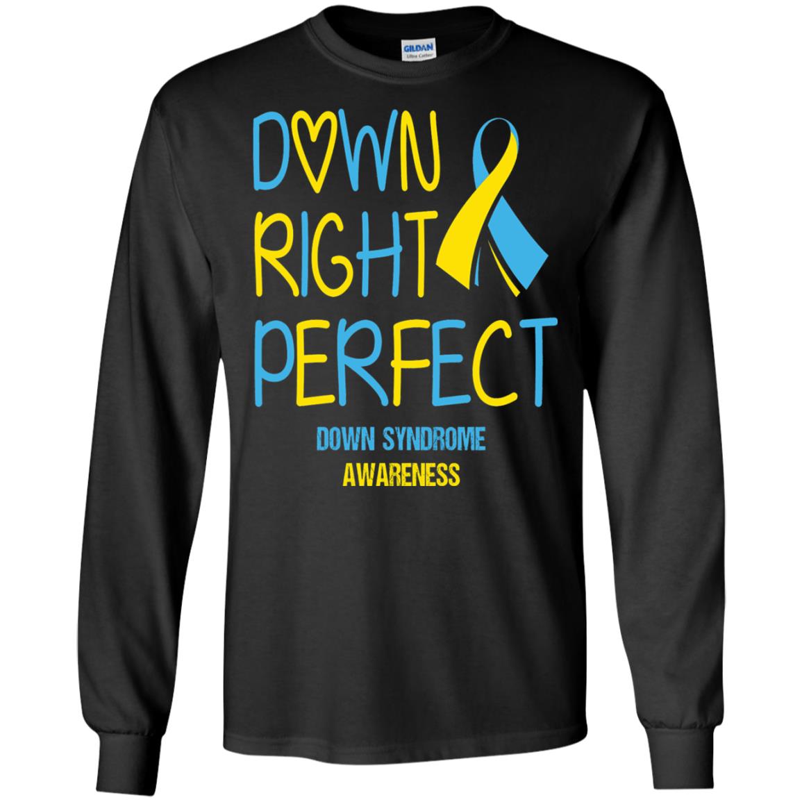 Down Right Perfect Down Syndrome Awareness T-shirt Black