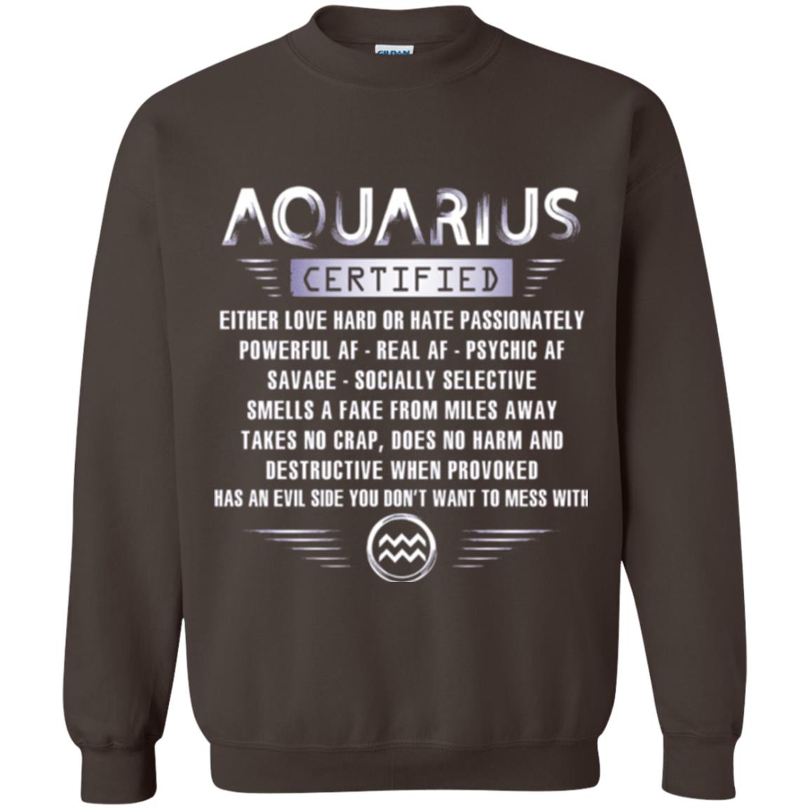 Aquarius Certified Either Love Hard T-shirt Dark Chocolate