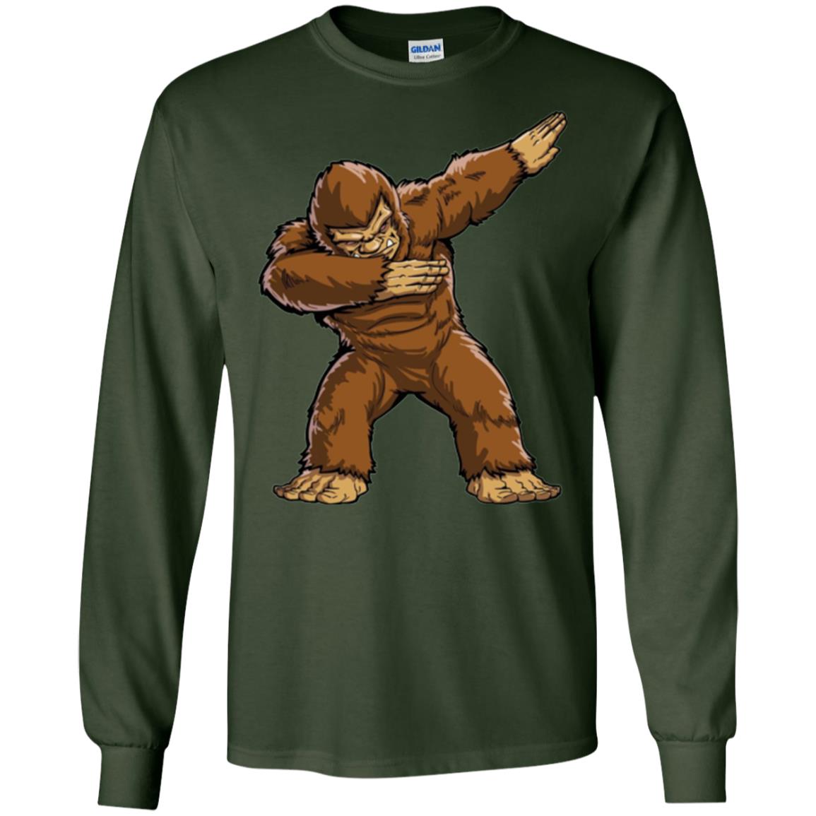 Monkey T-shirt Bigfoot Sasquatch Dabbing Forest Green