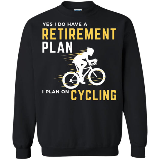Funny Bicycle Cycling T-shirt Retirement Plan I Plan On Cycling Black