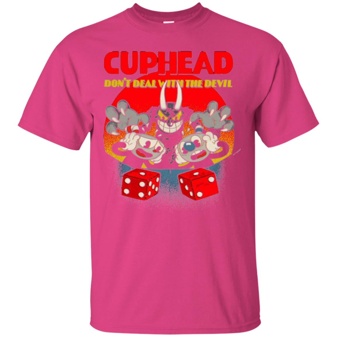 Video Game T-shirt Cuphead And Mugman Devil_s Dice Heliconia