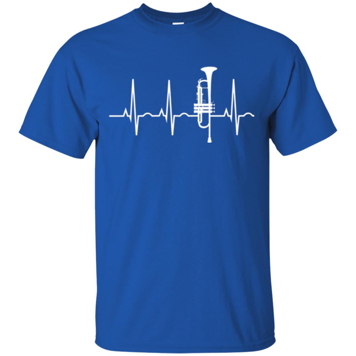 Trumpet Lovers T-shirt Trumpet Heartbeat Royal