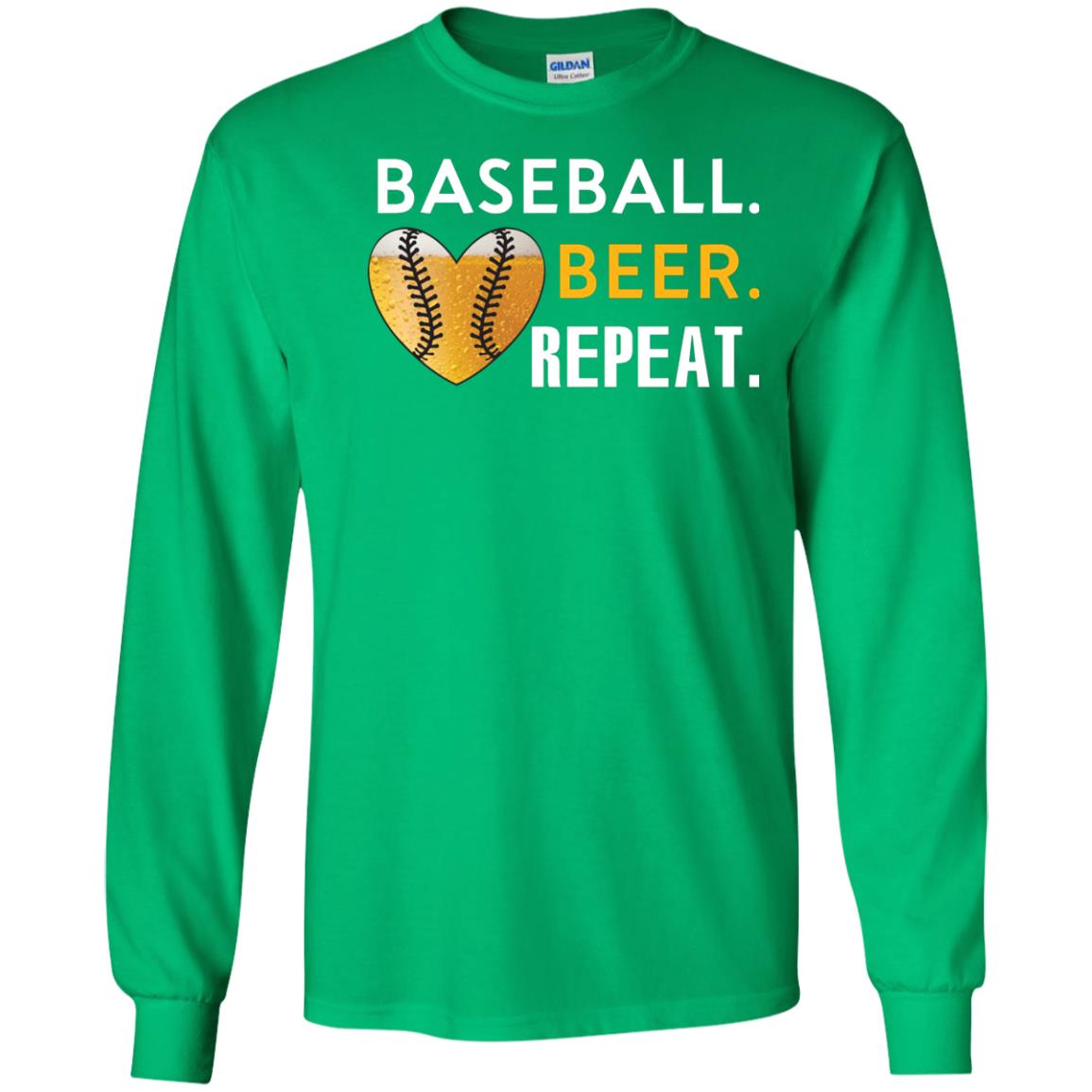 Baseball Lover T-shirt Beer Repeat Irish Green