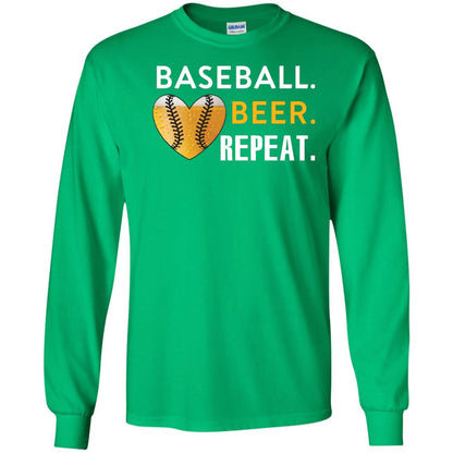 Baseball Lover T-shirt Beer Repeat Irish Green