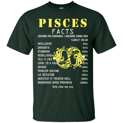 Pisces Facts 1 Awesome Zodiac Sign Gift Shirt For Pisces Horoscope Forest