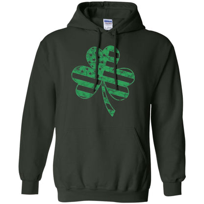 Irish American Flag Shamrock St. Patrick's Day T-shirt Forest Green