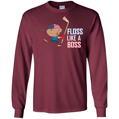 Floss Like A Boss Shirt For Hockey Players Maroon