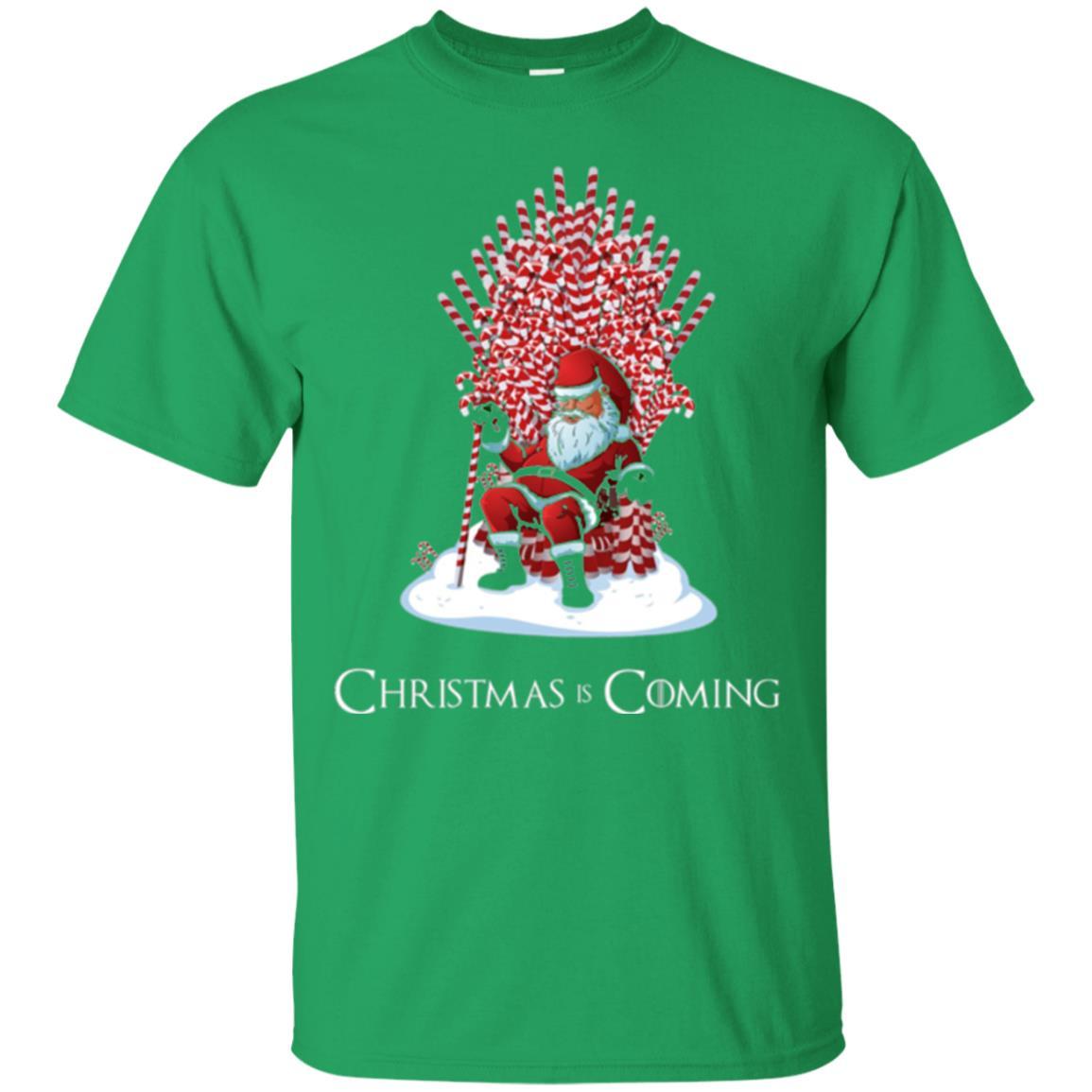 Funny Christmas T-shirt Santa Candy Cane Throne Irish Green