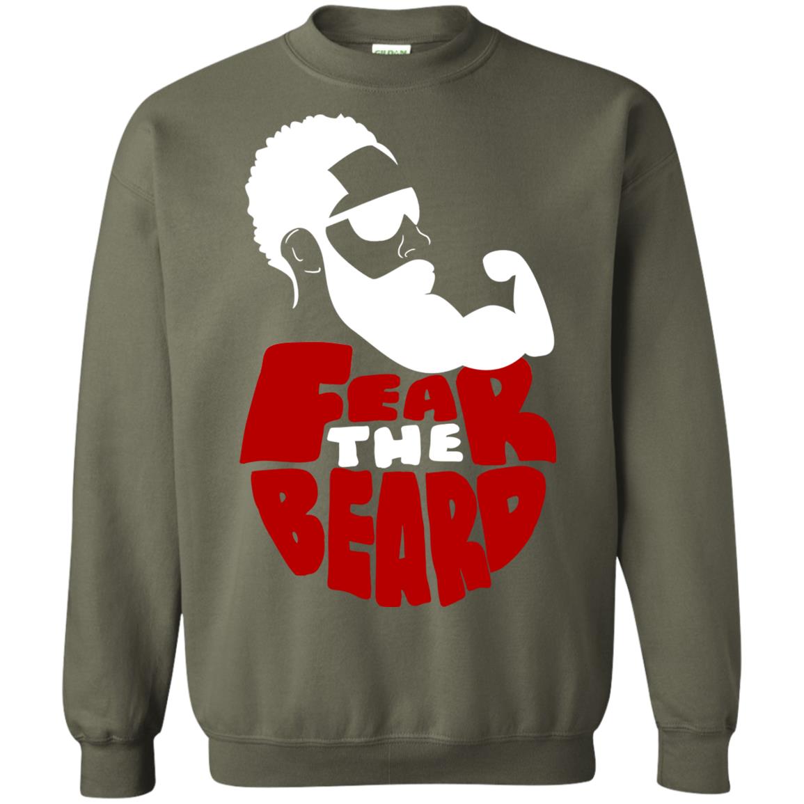 Fear The Beard No Shave November Gift Shirt For Mens Military Green
