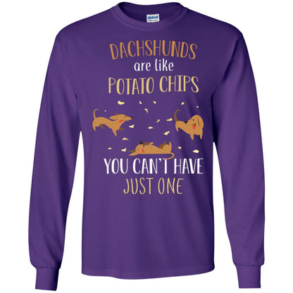 Dachshunds Are Like Potato Chips You Can't Have Just One Shirt Purple