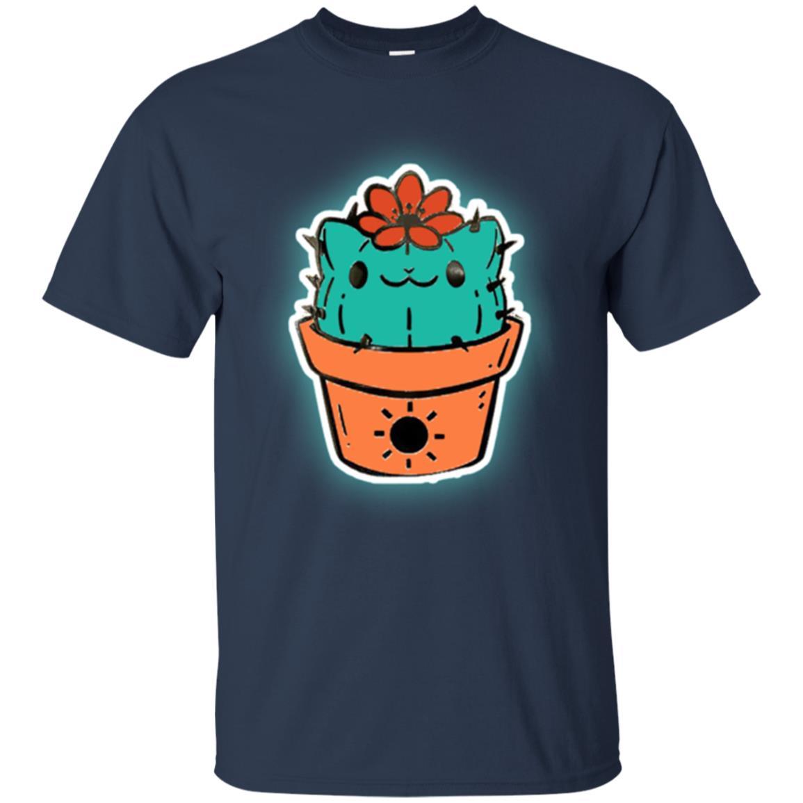 Cat Lover T-shirt Cactus Dog Catcus Navy
