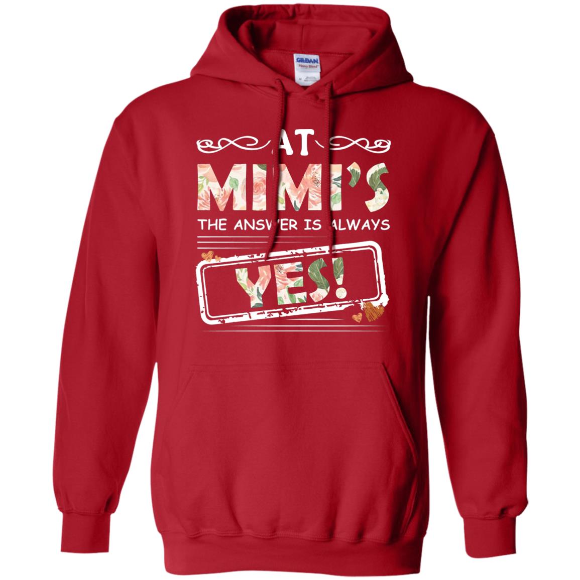 At Mimi_s The Answer Is Always Yes Mimi Shirt For Grandkids Red