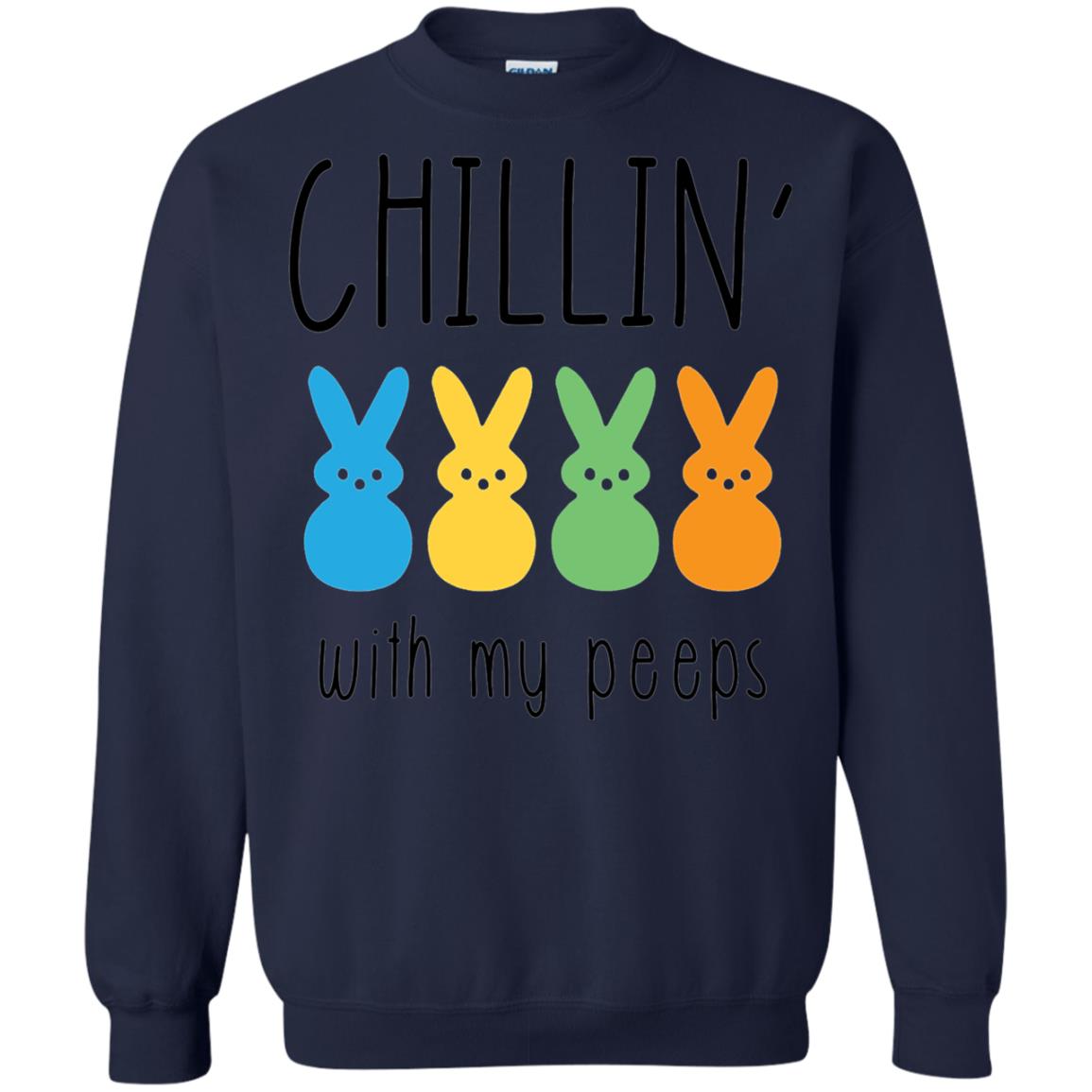 Chillin With My Peeps Happy Easter T-shirt Navy